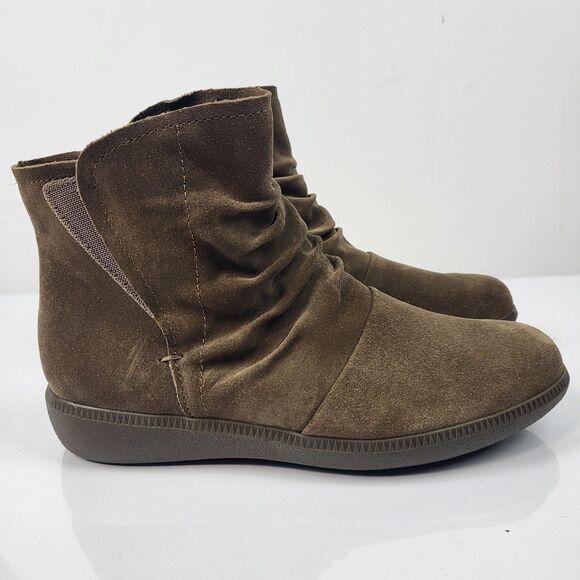 Munro Women Scout Brown Suede Ankle Booties Size 6.5W Wide - Picture 8 of 13